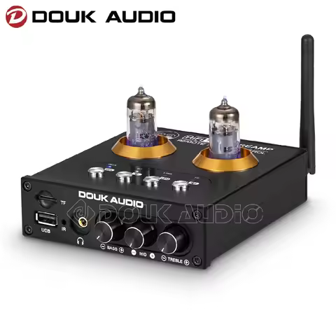 Douk Audio Mini Bluetooth 5.0 Vacuum Tube Preamp HiFi Stereo Receiver USB Player Audio Headphone Amp
