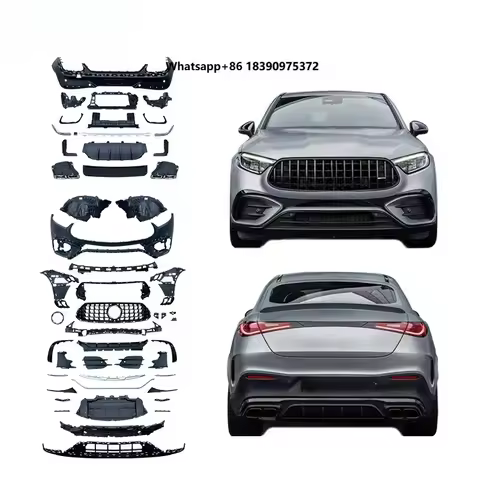 For 2024 GLC Coupe C254 Upgrade GLC63 A-MG Bodykit Front Bumper Grille Diffuser Exhaust Tips Black S