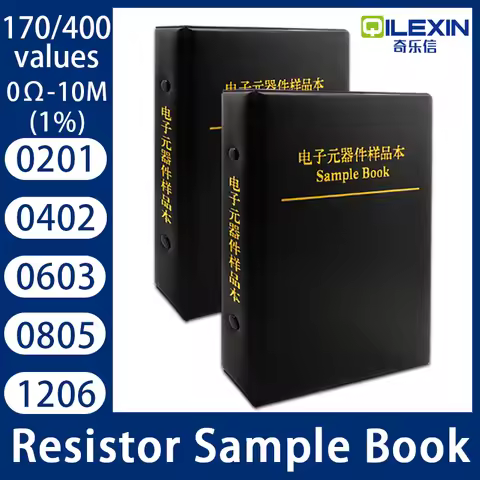 Resistor Kit SMD Book 0805 Resistor Assortment Kit 0201 0402 0603 1206 1% FR-07 170 Values 400 Value