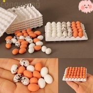 CONGUYING 1Set Cute Chicks Eggs, Mini 4 Styles Simulated Eggs, High Quality Family Eggs Miniature De