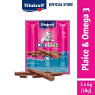 Vitakraft Cat Stick 3 Pieces (Cat Treats Snacks) - Salmon/ Salmon &amp; Omega 3/ Plaice &amp; Omega 3/ Chicken &amp; Cat Grass