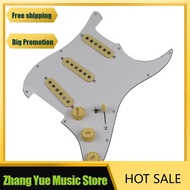 KR-Pickups Guitar Alnico 5 Pickups SSS Single Coils Pickups Loaded Pickguard /Yellow Pickup Covers S