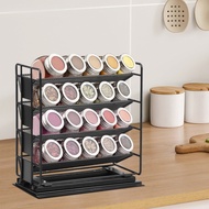 4 Tiers Pull Out Spice Rack Smooth Slide Out Spice Rack Organizer for Kitchen Cabinets Black SHOPSKC