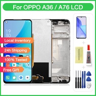 Original LCD with Frame For OPPO A76 CPH2375 / A36 LCD Screen+Touch Display Digitizer Replacement Pa