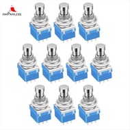 10PCS Guitar Effects Pedal Footswitch 3PDT Stomp Pedal Switch 9-Pin Locking Push Button Foot Switch