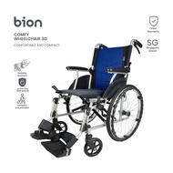 Bion Comfy Wheelchair 3G | 11.5kgs Compact Foldable Footrest and Backrest Cushioned Armrests