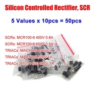 50pcs Silicon Controlled Rectifier Thyristor TO-92 SCR 5values x 10pcs MAC97A6 MAC97A8 MCR100-6 MCR1