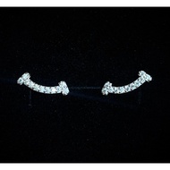 Smiley shaped piercing with stones (100% silver)