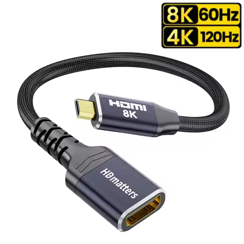 8K Micro HDMI Cable 4K 120Hz Micro HDMI to HDMI 2.1 Adapter Cable for Raspberry Pi 5/Pi 500/Camera/P