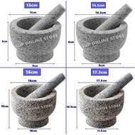 【SG local send】Mortar and pestle / Lesung Batu / Guacamole Salsa Maker ( Nature Granite Stone )