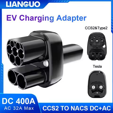 CCS2 to NACS EV Charger Adapter AC 32A DC 400A CCS2 to Tesla Car Charging 500V-1000V DC 110V-250V AC