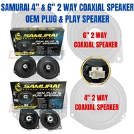 OEM Plug and Play SAMURAI 4INCH/6INCH 2 Way Coaxial Speaker for Perodua Myvi/Axia/Viva/Alza/Bezza/Aruz/Kenari/Ativa/Avanza