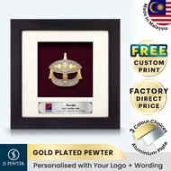 (JS Pewter) Wau Bulan | Gold Plated Pewter | 6" x 6" Solid Frame | Cenderahati Premium Corporate Gif
