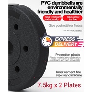 Rubber Dumbbells 7.5kg x 2 Plates "Ready Stock"