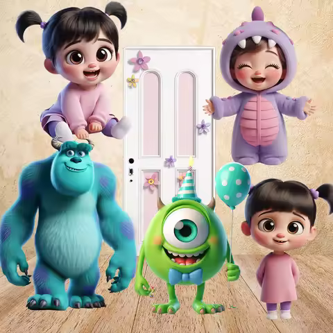 3D Monsters Inc Cutouts Monster Party Theme Big Decor Prop Baby Shower Birthday Party Stand Up Props
