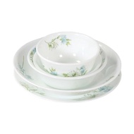 Corelle 5-Piece Set: Medium Plate, Deep Plate, Medium Bowl, Small Bowl, Versatile Bowl. Break-resist