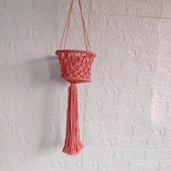 B & B Colorful Hanging Ornaments Woven Nordic Decoration Watermelon Red Net Pocket Wall Hanging H2PM