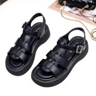 Pelove STORE - WEDGES Sandals Women's CASUAL Strap Hook Buckle Heel 3cm Synthetic AP 33