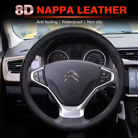 8D Nappa leather Car Steering Wheel Cover For Citroen C1 C2 C3 C4 C5 C6 C7 C8 VTS Non-Slip Leather B