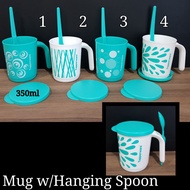 Tupperware Mug with hanging spoon 350ml (1) 8.8cm(D) x 10.4cm(H)