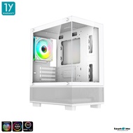 เคสคอมพิวเตอร์ Tsunami Lite Series Borus Panorama MATX Gaming Case with ARGB Cooling Fan X1 รับประกั