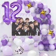 Garland Arch Kit Purple Number BTS Balloons Party Decorations Birthday Wedding Party Needs