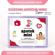 Custom Pharmacy Mini Super Box P3K Sticker Gift - Red Gen