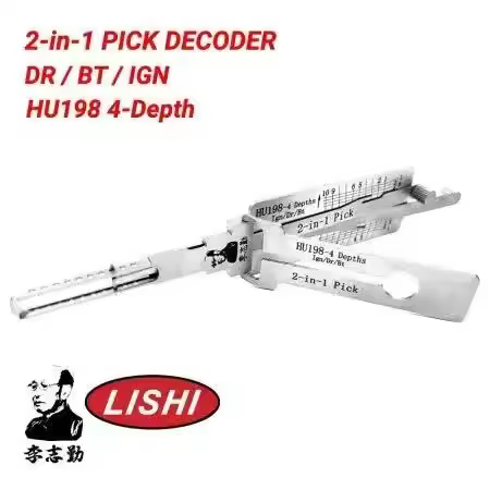 Lishi HU198 4-Depth 2-in-1 Pick & Decoder tool for Ford F-150 "P" Key Code Series – Ignition / Door 