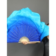 Dance Fan Rubber State Yangko Fan Dance Silk Gradient Color Sapphire Blue Lake Blue Big Fan Classica