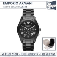 (SG LOCAL) Emporio Armani AR1400 Valente Ceramica Chronograph Ceramic Strap Men Watch