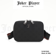 Joker Player Men Monogram Crossbody Sling Bag - Black JK 7851