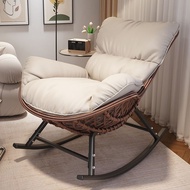 Kerusi goyang gaya retro untuk dewasa, kerusi malas anyaman rotan, sofa malas, kerusi goyang ruang t