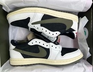 ✨Travis Scott x Jordan 1 Low "Medium Olive" 倒鉤5.0 聯名款 復古籃球鞋 男女同款 黑綠橄欖色