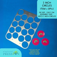 *EP141* 2 inch circles METAL DIE CUT ELEPHANT PRESS