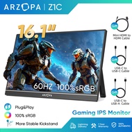 Arzopa Z1C - 16.1 "100% sRGB Kickstand Portable Monitor 1080P FHD พร้อม USB C HDMI Monitor Extension