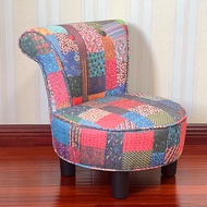 Stool Bar Stool รูปทรงกลม สไตล์ยุโรป ไม้เนื้อนุ่ม สวมคลุมผ้า สำหรับเด็ก เรียบง่าย สไตล์โมเดิร์น ไม่ม