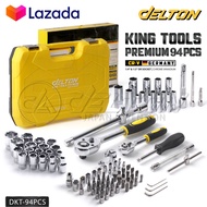 DELTON King Tools ชุดเครื่องมือ ประแจ ชุดบล็อก 94 ชิ้น ขนาด 1/4 นิ้ว และ 1/2 นิ้ว ชุดประแจ บล็อก ไขค
