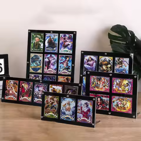 Acrylic Trading Card Display Frame Sport Card Collector Desktop Display Black Photo Display Case for