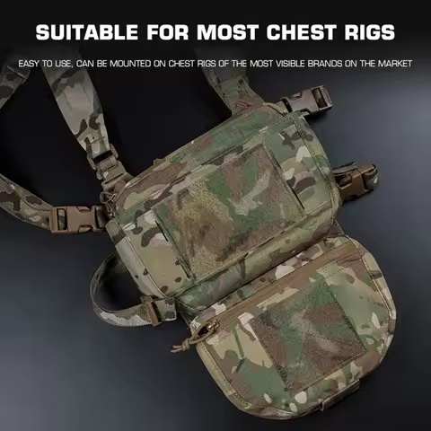 Tactical Vest Fanny Pack Belly Bag Plate Carriers Pocket FCPC V5 Chest Rig Drop Pouch Hook Loop Upgr