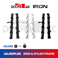 DOORMAX Jalouplus Iron Powder Coated Steel Nylon Jalousie Window Frame (Analok/White/Matte Black)