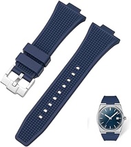 Waffle PRX Silicone Rubber Watch Band- Compatible for Tissot PRX 40mm - Quick- Release Replacement Watch Strap for Tissot Powermatic 80 Series - 12mm (12mm, Navy)