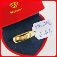 (Ready stock) Cincin Belah Rotan EMAS ORI 916/24K Size 20 -26½