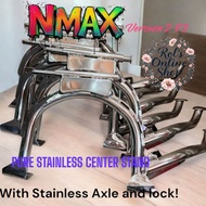 NMAX V2 Center Stand Stainless 304 with stainless Axle (Shaft) - Heavy Duty Stainless Motorcycle Acc