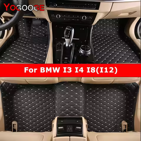 YOGOOGE Custom Car Floor Mats For BMW I3(I01) I4(G26) I8(I12) Auto Carpets Foot Coche Accessorie