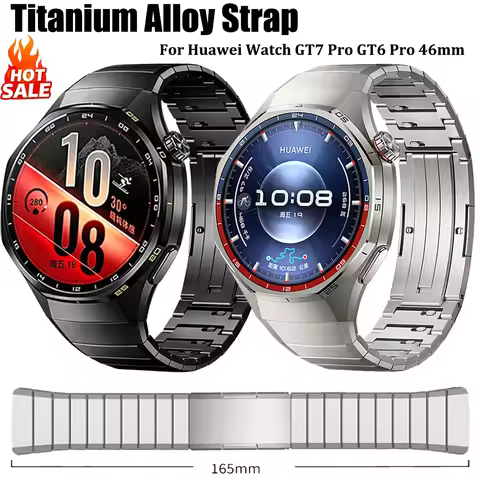 Official No Gap Titanium Alloy Strap For Huawei Watch GT7 Pro GT6 Pro 46mm Comfortable Luxury Bracel
