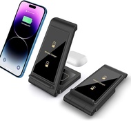 ที่ชาร์จไร้สาย25W พับได้2 in 1สถานีชาร์จไร้สายสำหรับ iPhone 15/14/13/12/11 /pro/se/x/ 8 /airpods pdk