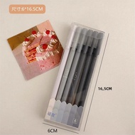 Bộ Bút Hộp Màu Morandi-6 Chiếc Bút Gel Đen Văn Phòng Phẩm Sinh Viên Mực Carbon 0.5 Mm Điểm Viết Văn 