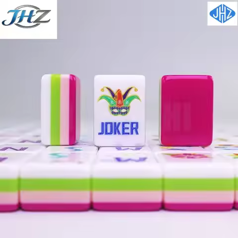 for Adults 160pcs Mahjong Tiles 4 Layer Acrylic Mahjong Game American Mahjong Tile Set with Magenta 
