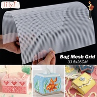 LILY Bag Mesh Grid, 33.5x26CM 7CT Mesh Canvas, Handbag Accessories Plastic White Black Bag Rug Acryl