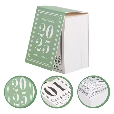2025 Retro Narrative Poem Mini Desk Calendar Tear Off Desktop Office Decor Small Paper Calendar Plan